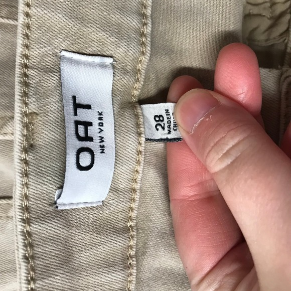 OAT New York Women's Khaki Wide Leg Cropped Pants Size 28 - Picture 7 of 8